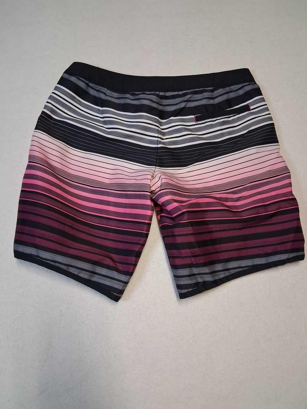 Hurley Black and Pink Striped Junior Women's Athletic Shorts